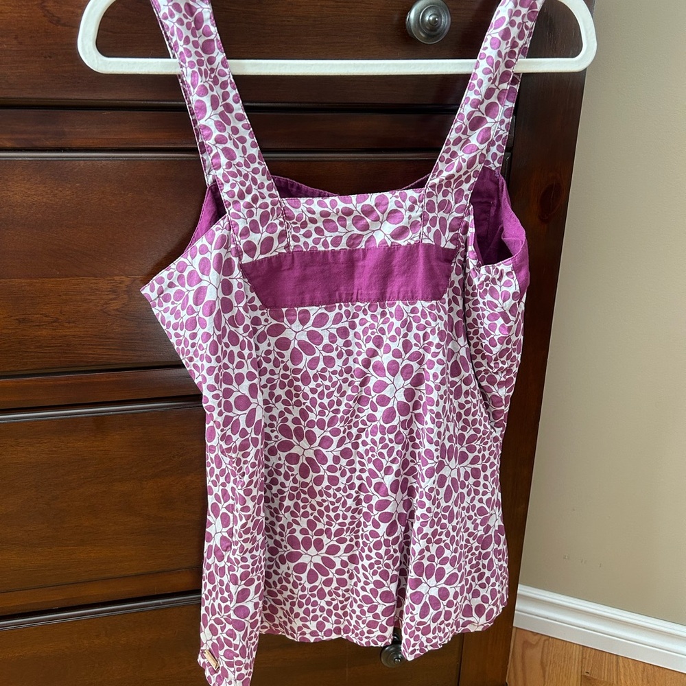 Purple  Buttoned Tank Top - Picture 2 of 5